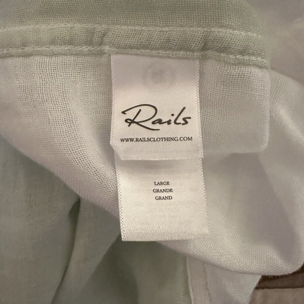 Rails Blouse Button Front Size Large Pastel Multi… - image 4